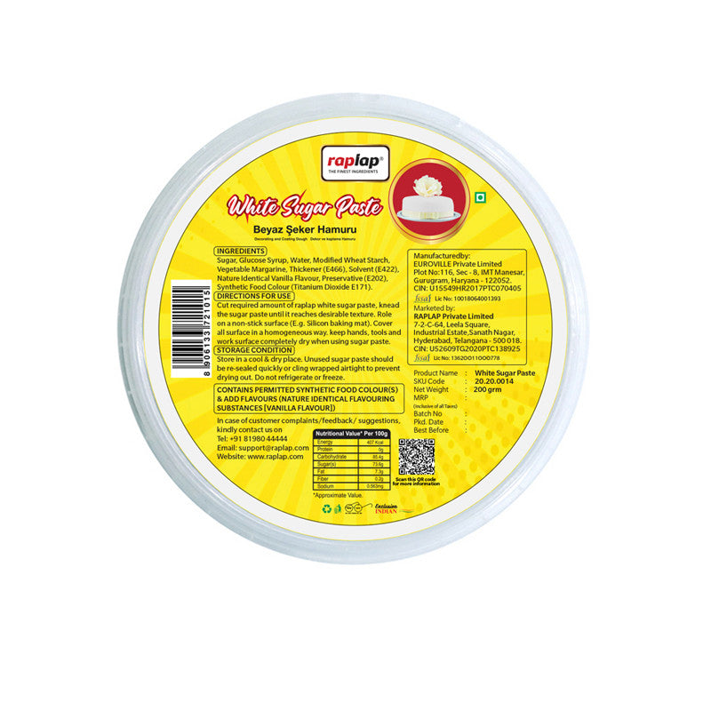 Raplap White Sugar Paste 200gm