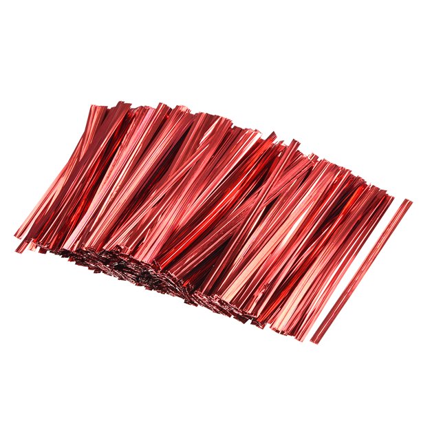 Twisters Ribbon Twist Ties for Chocolate Packing Red Colour (Pack of 3)
