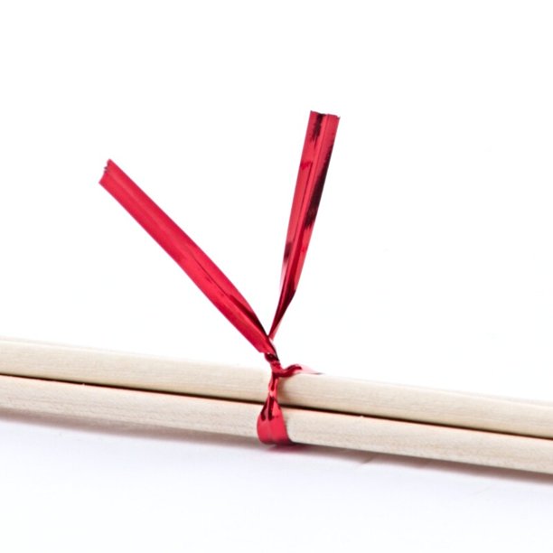 Twisters Ribbon Twist Ties for Chocolate Packing Red Colour (Pack of 3)