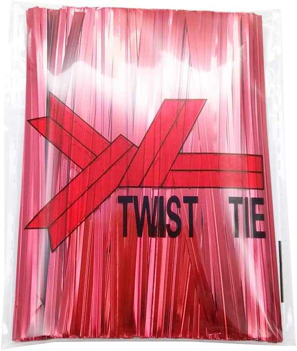 Twisters Ribbon Twist Ties for Chocolate Packing Red Colour (Pack of 3)