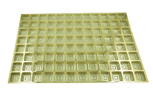 Chocolate Cavity Tray - Golden Plastic Chocolate Tray for Packing Chocolates, Sweets- 96 pc Cavity Tray -Pack of 10