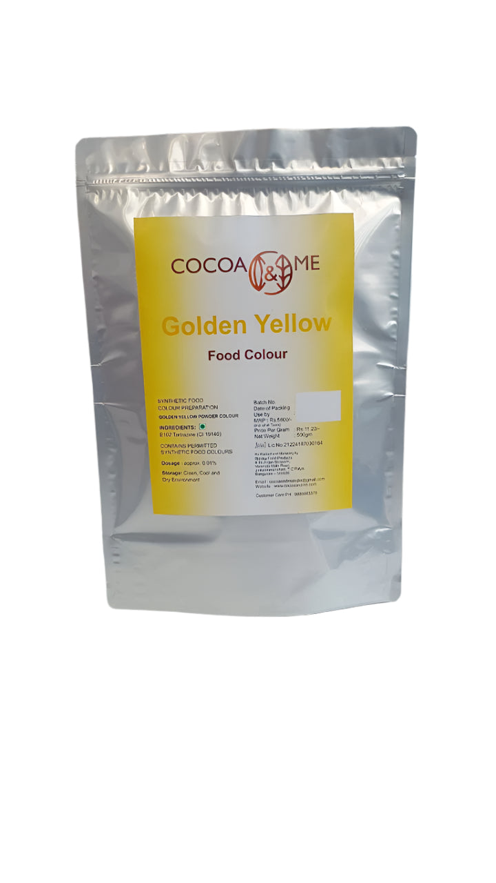 Cocoa&Me Food Colour GOLDEN YELLOW 500gm Pouch for Chocolate / Cream / Butter Cream