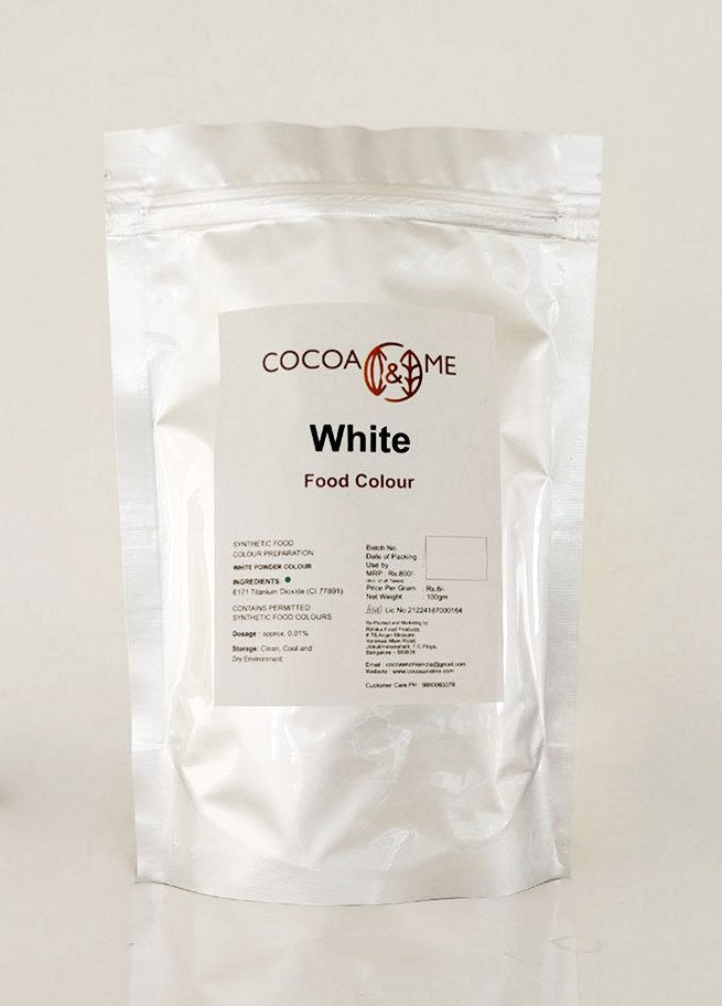 Cocoa&Me Food Colour WHITE 100gm Pouch for Chocolate / Cream / Butter Cream