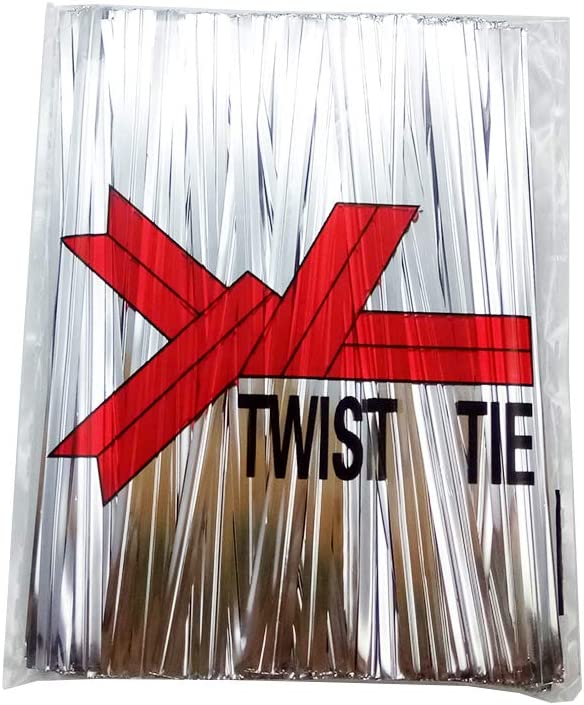 Twisters Ribbon Twist Ties for Chocolate Packing Silver Colour