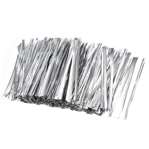 Twisters Ribbon Twist Ties for Chocolate Packing Silver Colour