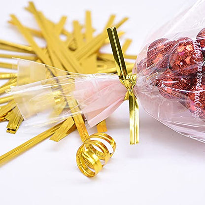 Twisters Ribbon Twist Ties for Chocolate Packing Gold Colour