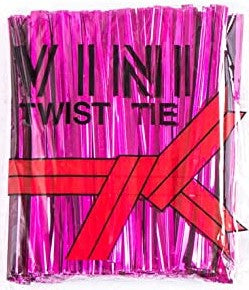 Twisters Ribbon Twist Ties for Chocolate Packing Pink Colour